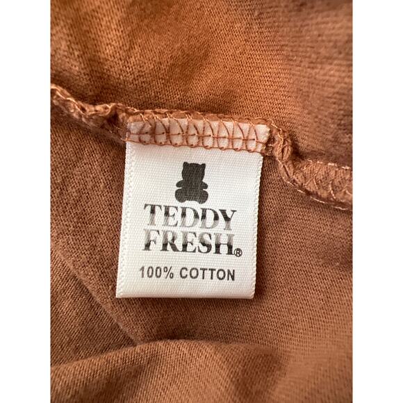 Teddy Fresh Brown Embroidered Melting Logo Men’s Tee Shirt Size: Small - Picture 7 of 7